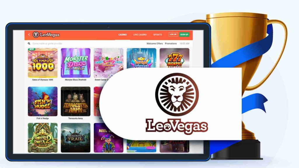 LeoVegas Кубок казино колаж.